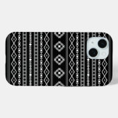 Aztec White Gray Black Mixed Motifs Muster Case-Mate iPhone Hülle (Rückseite (Horizontal))