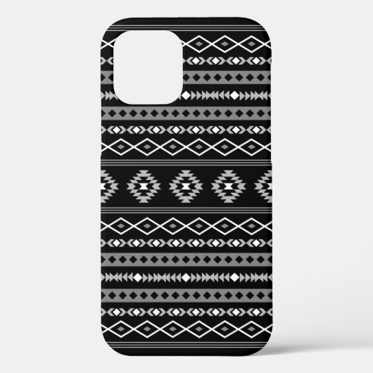 Aztec White Gray Black Mixed Motifs Muster Case-Mate iPhone Hülle (Rückseite)