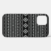 Aztec White Gray Black Mixed Motifs Muster Case-Mate iPhone Hülle (Rückseite (Horizontal))