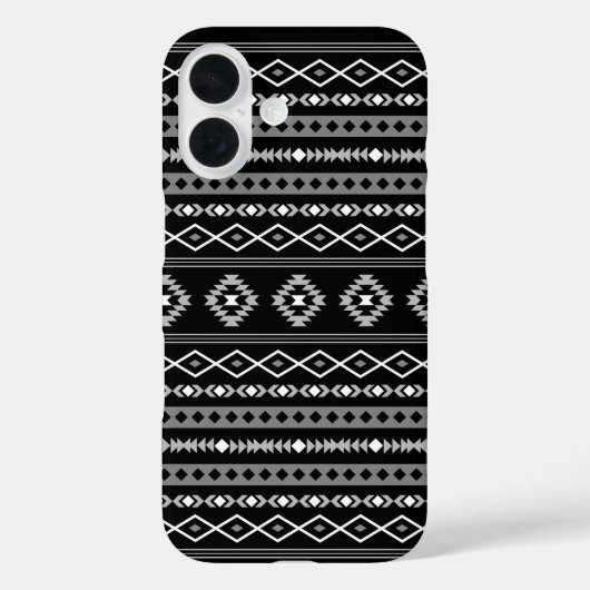 Aztec White Gray Black Mixed Motifs Muster Case-Mate iPhone Hülle (Rückseite)