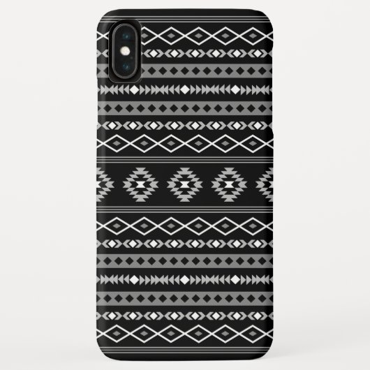 Aztec White Gray Black Mixed Motifs Muster Case-Mate iPhone Hülle (Rückseite)