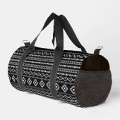 Aztec White Gray Black Mixed Motifs Muster Duffle Bag (Rechte Ecke)