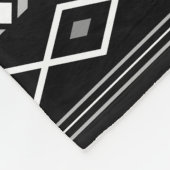 Aztec White Gray Black Mixed Motifs Muster Fleecedecke (Ecke)