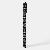 Aztec White Gray Black Mixed Motifs Muster iPhone Hülle (Rechte Seite)