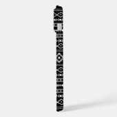 Aztec White Gray Black Mixed Motifs Muster iPhone Hülle (Linke Seite)