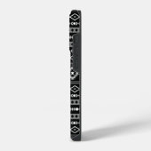Aztec White Gray Black Mixed Motifs Muster iPhone Hülle (Linke Seite)