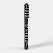 Aztec White Gray Black Mixed Motifs Muster iPhone Hülle (Rechte Seite)