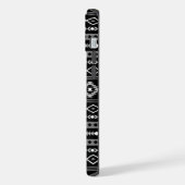 Aztec White Gray Black Mixed Motifs Muster iPhone Hülle (Linke Seite)