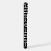Aztec White Gray Black Mixed Motifs Muster iPhone Hülle (Rechte Seite)