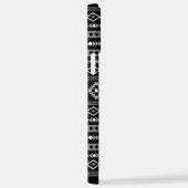 Aztec White Gray Black Mixed Motifs Muster iPhone Hülle (Rechte Seite)