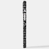 Aztec White Gray Black Mixed Motifs Muster iPhone Hülle (Linke Seite)