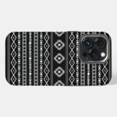 Aztec White Gray Black Mixed Motifs Muster iPhone Hülle (Rückseite (Horizontal))