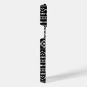 Aztec White Gray Black Mixed Motifs Muster iPhone Hülle (Rechte Seite)