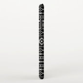 Aztec White Gray Black Mixed Motifs Muster iPhone Hülle (Rechte Seite)