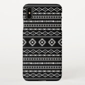 Aztec White Gray Black Mixed Motifs Muster iPhone Hülle (Rückseite)