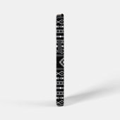 Aztec White Gray Black Mixed Motifs Muster iPhone Hülle (Rechte Seite)
