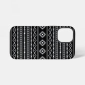 Aztec White Gray Black Mixed Motifs Muster iPhone Hülle (Rückseite (Horizontal))