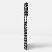 Aztec White Gray Black Mixed Motifs Muster iPhone Hülle (Rechte Seite)