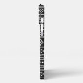 Aztec White Gray Black Mixed Motifs Muster iPhone Hülle (Linke Seite)