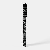 Aztec White Gray Black Mixed Motifs Muster iPhone Hülle (Rechte Seite)