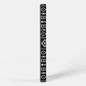 Aztec White Gray Black Mixed Motifs Muster iPhone Hülle (Rechte Seite)