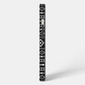 Aztec White Gray Black Mixed Motifs Muster iPhone Hülle (Linke Seite)