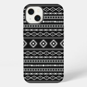 Aztec White Gray Black Mixed Motifs Muster iPhone 13 Hülle