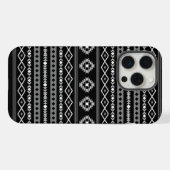 Aztec White Gray Black Mixed Motifs Muster iPhone Hülle (Rückseite (Horizontal))