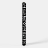 Aztec White Gray Black Mixed Motifs Muster iPhone Hülle (Rechte Seite)