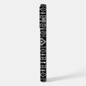 Aztec White Gray Black Mixed Motifs Muster iPhone Hülle (Linke Seite)