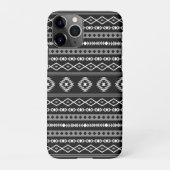 Aztec White Gray Black Mixed Motifs Muster iPhone Hülle (Rückseite)