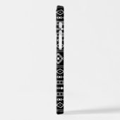 Aztec White Gray Black Mixed Motifs Muster iPhone Hülle (Linke Seite)