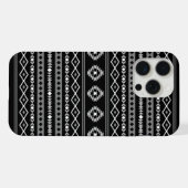 Aztec White Gray Black Mixed Motifs Muster iPhone Hülle (Rückseite (Horizontal))