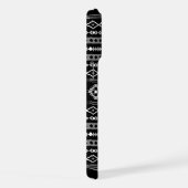 Aztec White Gray Black Mixed Motifs Muster iPhone Hülle (Rechte Seite)