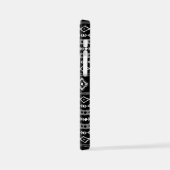 Aztec White Gray Black Mixed Motifs Muster iPhone Hülle (Linke Seite)