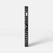 Aztec White Gray Black Mixed Motifs Muster iPhone Hülle (Linke Seite)