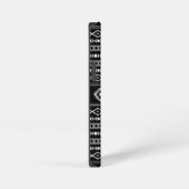 Aztec White Gray Black Mixed Motifs Muster iPhone Hülle (Rechte Seite)