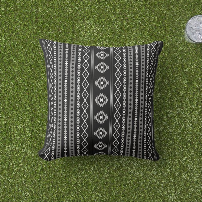 Aztec White Gray Black Mixed Motifs Muster Kissen (Golfball-Marker)