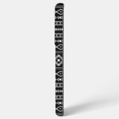 Aztec White Gray Black Mixed Motifs Muster Samsung Galaxy Hülle (Linke Seite)