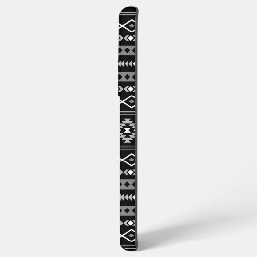 Aztec White Gray Black Mixed Motifs Muster Samsung Galaxy Hülle (Linke Seite)