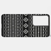 Aztec White Gray Black Mixed Motifs Muster Samsung Galaxy Hülle (Rückseite (Horizontal))