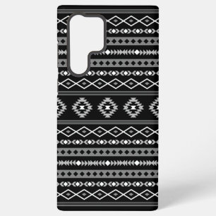 Aztec White Gray Black Mixed Motifs Muster Samsung Galaxy Hülle