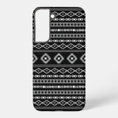 Aztec White Gray Black Mixed Motifs Muster Samsung Galaxy Hülle (Rückseite)