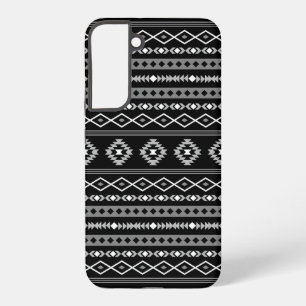 Aztec White Gray Black Mixed Motifs Muster Samsung Galaxy Hülle