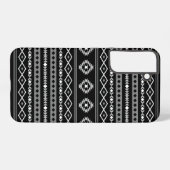 Aztec White Gray Black Mixed Motifs Muster Samsung Galaxy Hülle (Rückseite (Horizontal))