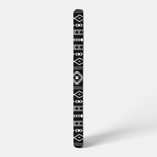 Aztec White Gray Black Mixed Motifs Muster Samsung Galaxy Hülle (Linke Seite)
