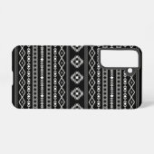 Aztec White Gray Black Mixed Motifs Muster Samsung Galaxy Hülle (Rückseite (Horizontal))