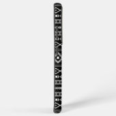 Aztec White Gray Black Mixed Motifs Muster Samsung Galaxy Hülle (Rechte Seite)