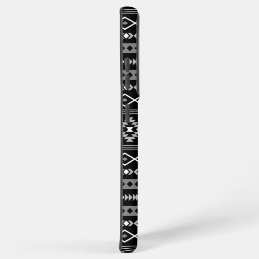 Aztec White Gray Black Mixed Motifs Muster Samsung Galaxy Hülle (Rechte Seite)