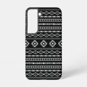 Aztec White Gray Black Mixed Motifs Muster Samsung Galaxy Hülle (Rückseite)